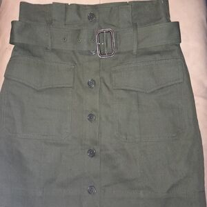 BANANA REPUBLIC Olive Green Belted Women's Skirt